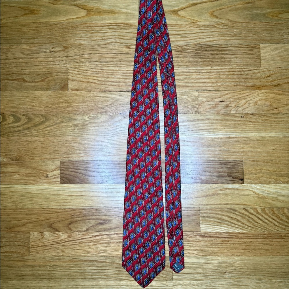 Robert Talbott Red and Blue Patterned Silk Tie - image 3